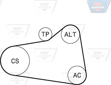 Optibelt 6 PK 906KT1 - Kit Cinghie Poly-V autozon.pro