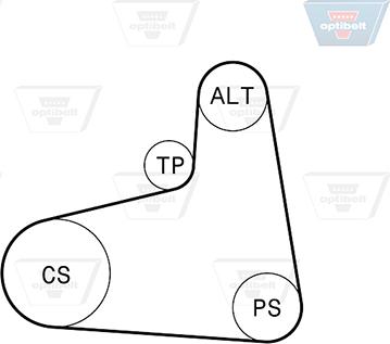 Optibelt 6 PK 906KT2 - Kit Cinghie Poly-V autozon.pro