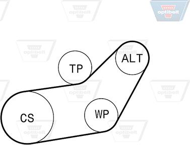 Optibelt 6 PK 1045KT1 - Kit Cinghie Poly-V autozon.pro