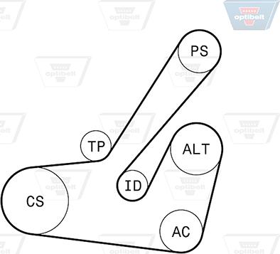 Optibelt 6 PK 1145KT1 - Kit Cinghie Poly-V autozon.pro