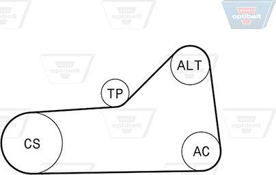 Optibelt 6 PK 1153KT1 - Kit Cinghie Poly-V autozon.pro