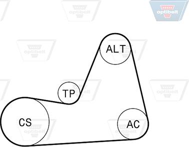 Optibelt 6 PK 1100KT1 - Kit Cinghie Poly-V autozon.pro