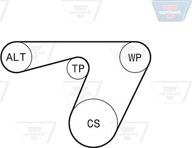 Optibelt 6 PK 1180KT1 - Kit Cinghie Poly-V autozon.pro