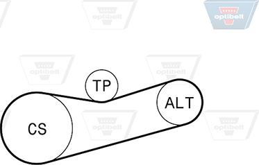 Optibelt 6 PK 1180KT2 - Kit Cinghie Poly-V autozon.pro