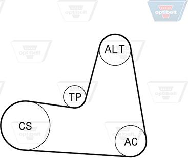 Optibelt 7 PK 1125KT1 - Kit Cinghie Poly-V autozon.pro