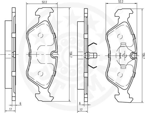 Optimal 9588 - Kit pastiglie freno, Freno a disco autozon.pro