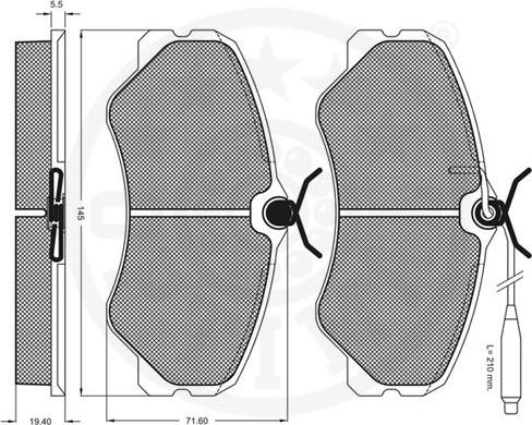 Optimal 9522 - Kit pastiglie freno, Freno a disco autozon.pro