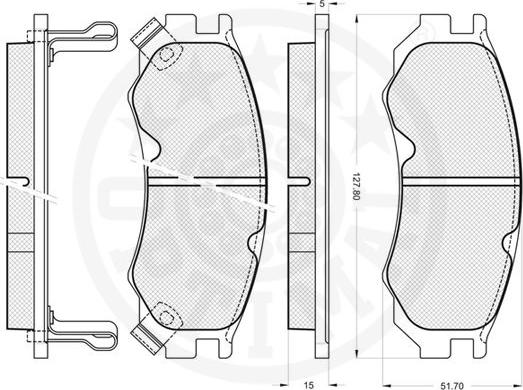 Optimal 9777 - Kit pastiglie freno, Freno a disco autozon.pro