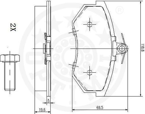 Optimal 10069 - Kit pastiglie freno, Freno a disco autozon.pro