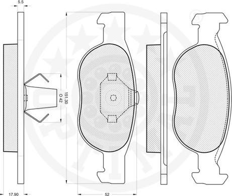 Optimal 10274 - Kit pastiglie freno, Freno a disco autozon.pro