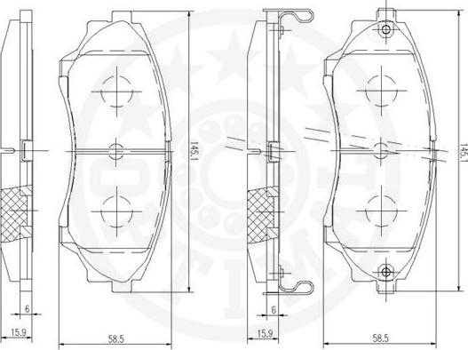 Optimal 12491 - Kit pastiglie freno, Freno a disco autozon.pro