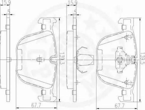 Optimal 12497 - Kit pastiglie freno, Freno a disco autozon.pro