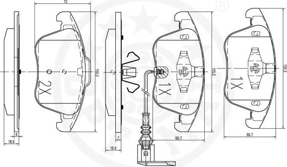 Optimal 12440 - Kit pastiglie freno, Freno a disco autozon.pro