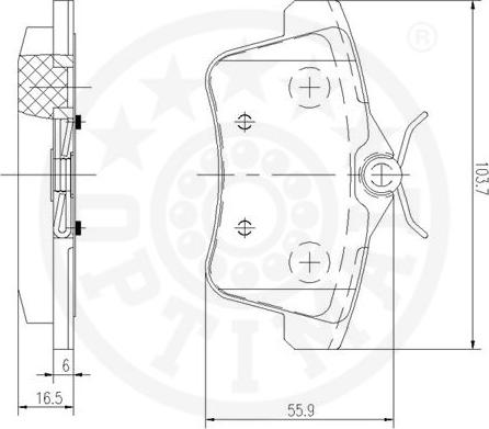 Optimal 12468 - Kit pastiglie freno, Freno a disco autozon.pro