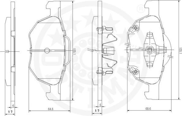 Optimal 12488 - Kit pastiglie freno, Freno a disco autozon.pro