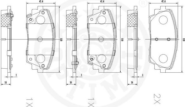 Optimal 12536 - Kit pastiglie freno, Freno a disco autozon.pro