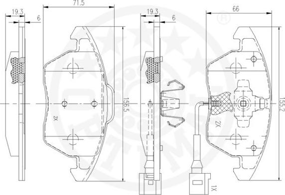 Optimal 12531 - Kit pastiglie freno, Freno a disco autozon.pro