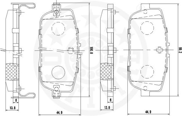 Optimal 12526 - Kit pastiglie freno, Freno a disco autozon.pro