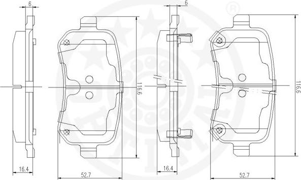 Optimal 12570 - Kit pastiglie freno, Freno a disco autozon.pro