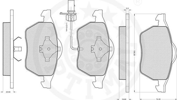 Optimal 12093 - Kit pastiglie freno, Freno a disco autozon.pro