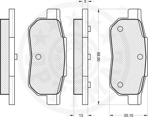 Optimal 12061 - Kit pastiglie freno, Freno a disco autozon.pro