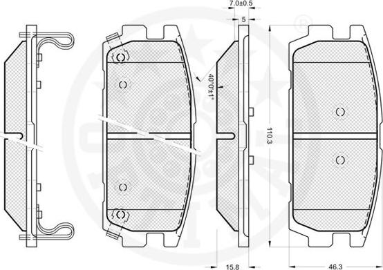 Optimal 12190 - Kit pastiglie freno, Freno a disco autozon.pro