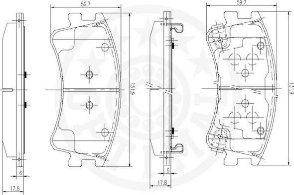 Optimal 12163 - Kit pastiglie freno, Freno a disco autozon.pro