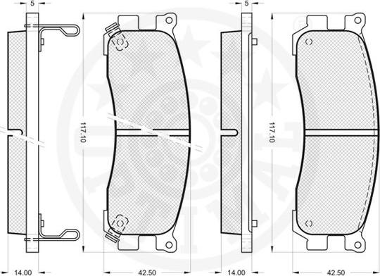 Optimal 12110 - Kit pastiglie freno, Freno a disco autozon.pro