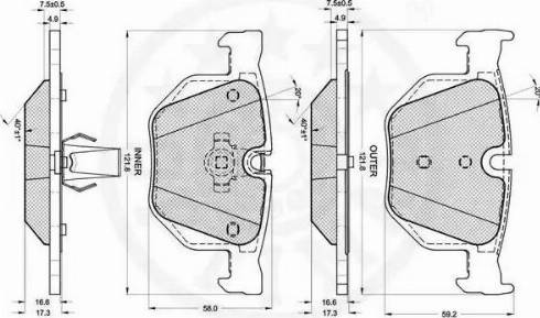 Optimal 12251 - Kit pastiglie freno, Freno a disco autozon.pro