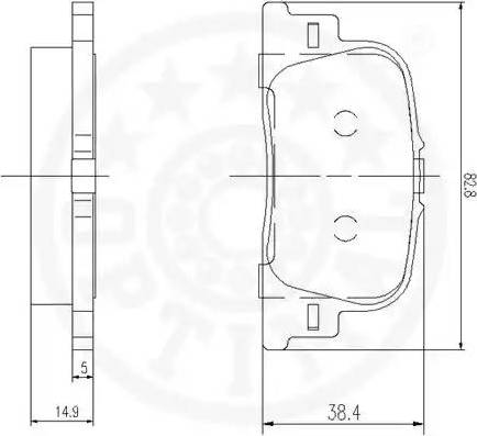 Optimal 12207 - Kit pastiglie freno, Freno a disco autozon.pro