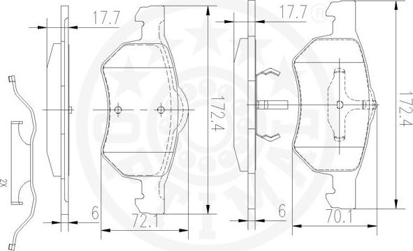 Optimal 88200 - Kit pastiglie freno, Freno a disco autozon.pro