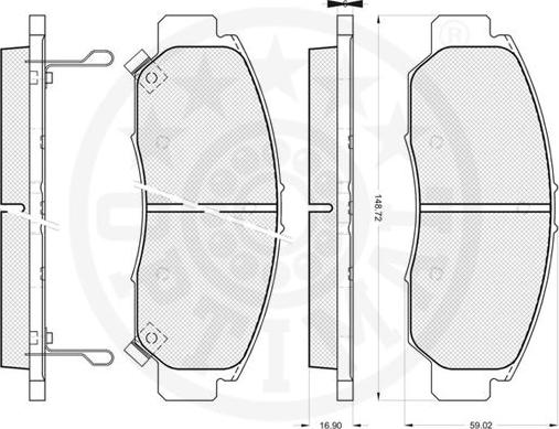Optimal 74712 - Kit pastiglie freno, Freno a disco autozon.pro
