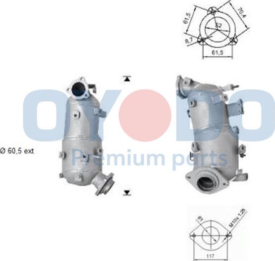 Oyodo 20N0053-OYO - Filtro antiparticolato / particellare, Impianto gas scarico autozon.pro