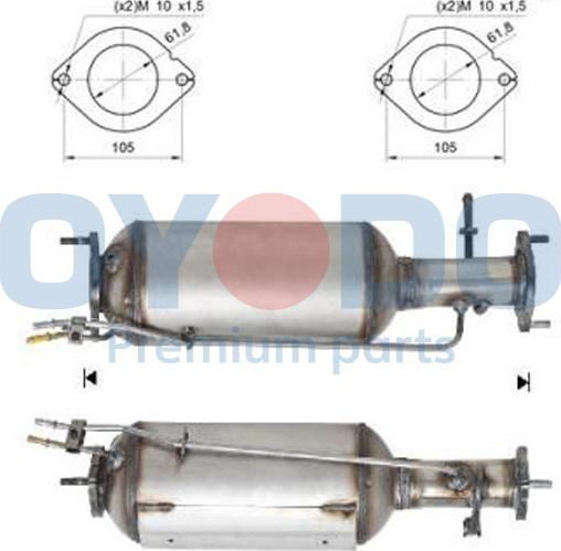 Oyodo 20N0006-OYO - Filtro antiparticolato / particellare, Impianto gas scarico autozon.pro