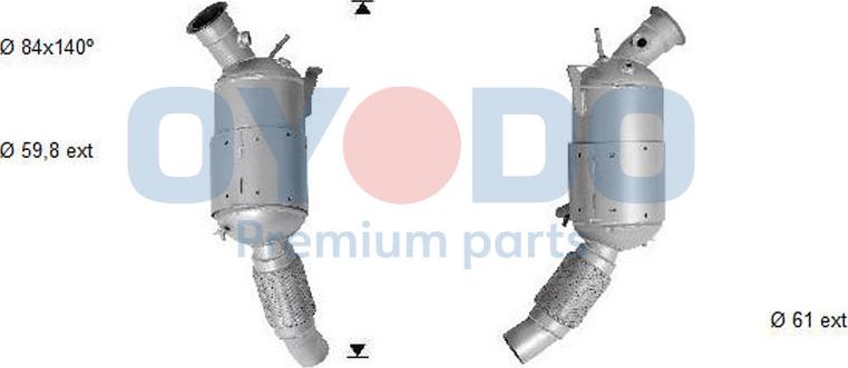 Oyodo 20N0001-OYO - Filtro antiparticolato / particellare, Impianto gas scarico autozon.pro