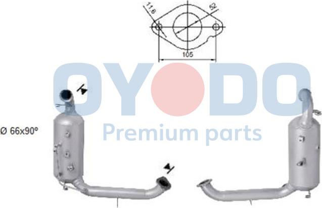 Oyodo 20N0003-OYO - Filtro antiparticolato / particellare, Impianto gas scarico autozon.pro