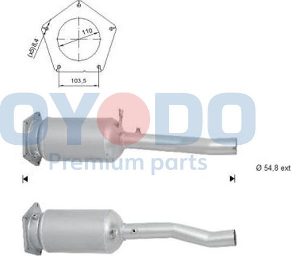 Oyodo 20N0028-OYO - Filtro antiparticolato / particellare, Impianto gas scarico autozon.pro