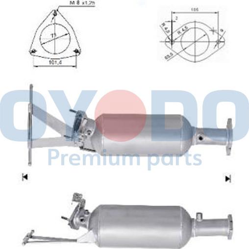 Oyodo 20N0078-OYO - Filtro antiparticolato / particellare, Impianto gas scarico autozon.pro