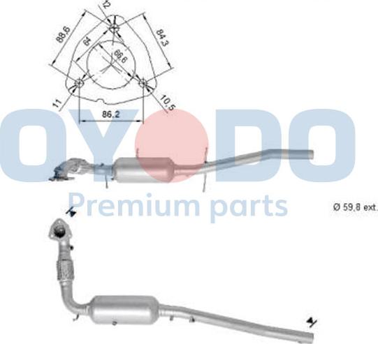 Oyodo 20N0142-OYO - Filtro antiparticolato / particellare, Impianto gas scarico autozon.pro