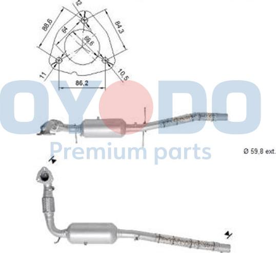 Oyodo 20N0132-OYO - Filtro antiparticolato / particellare, Impianto gas scarico autozon.pro