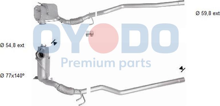 Oyodo 20N0129-OYO - Filtro antiparticolato / particellare, Impianto gas scarico autozon.pro