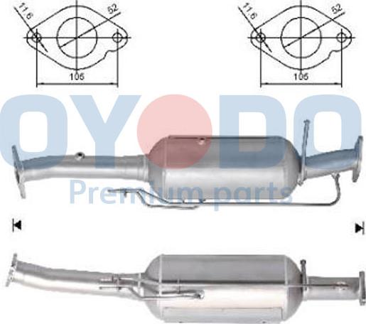 Oyodo 20N0128-OYO - Filtro antiparticolato / particellare, Impianto gas scarico autozon.pro