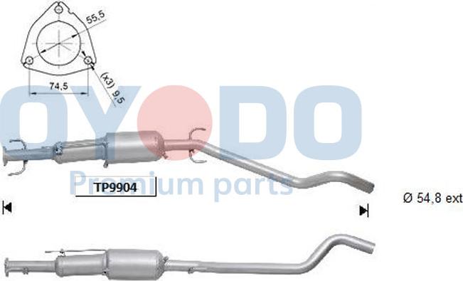 Oyodo 20N0127-OYO - Filtro antiparticolato / particellare, Impianto gas scarico autozon.pro