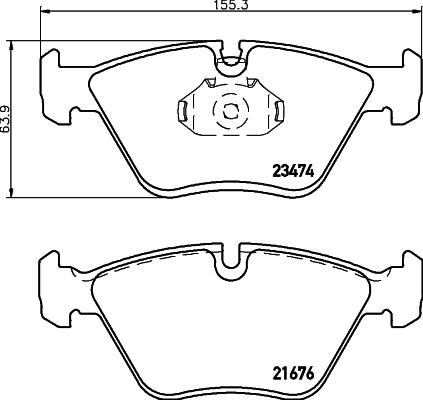 Akebono EUR946A - Kit pastiglie freno, Freno a disco autozon.pro