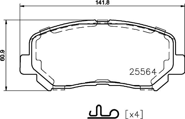 Pagid T2466 - Kit pastiglie freno, Freno a disco autozon.pro