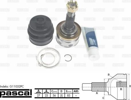 Pascal G11032PC - Kit giunti, Semiasse autozon.pro