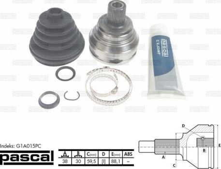 Pascal G1A015PC - Kit giunti, Semiasse autozon.pro