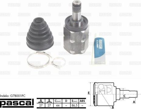 Pascal G7B001PC - Kit giunti, Semiasse autozon.pro