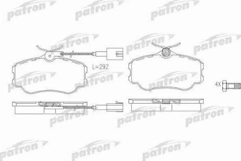 Patron PBP595 - Kit pastiglie freno, Freno a disco autozon.pro