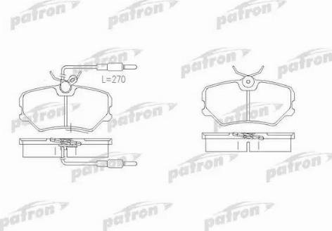 Patron PBP540 - Kit pastiglie freno, Freno a disco autozon.pro